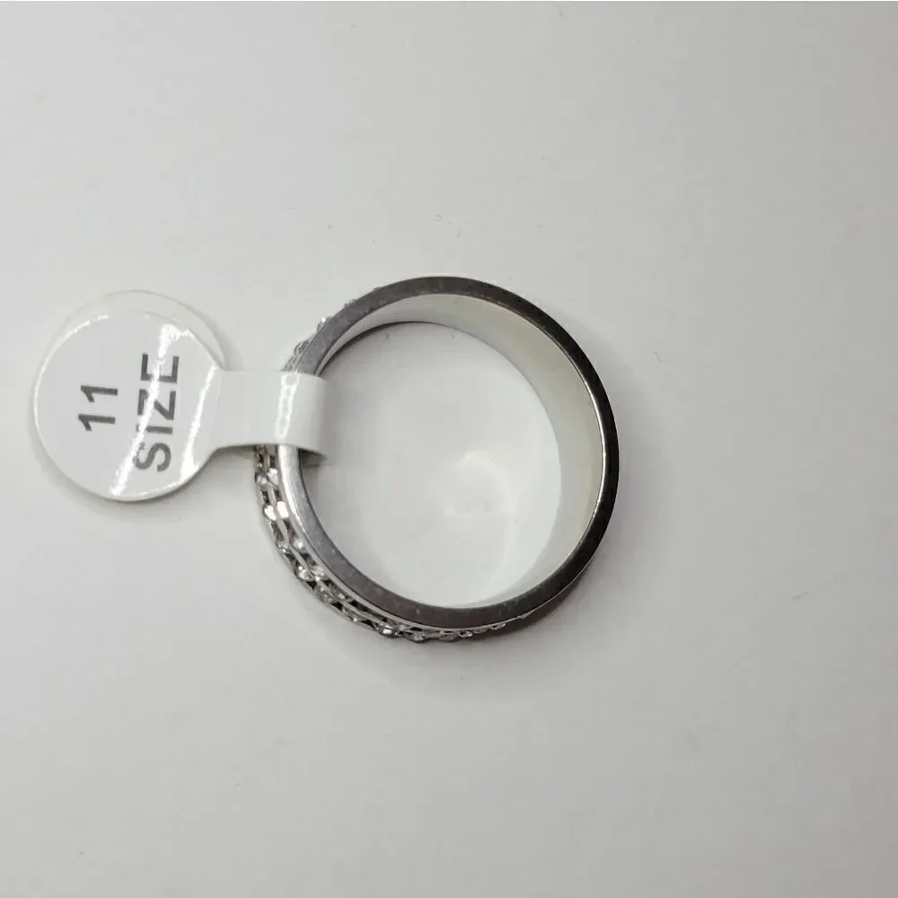 Men's Stainless Steel CZ Size 11.5 Ring